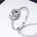 Rounded Cut Women's Diamond Ring S925 Sterling Silver