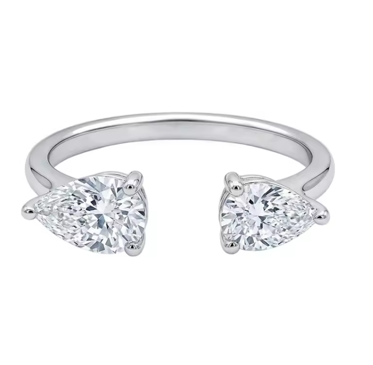 The Two Tier Cut Women's Diamond Ring S925 Sterling Silver