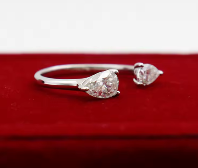 The Two Tier Cut Women's Diamond Ring S925 Sterling Silver