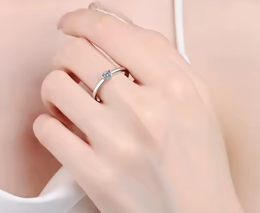 The Heart Cut Women's Diamond Ring S925 Sterling Silver