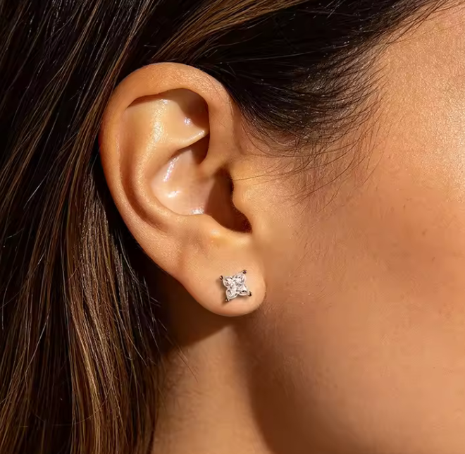 The Flower Stud Cut Women's Diamond Earring S925 Sterling Silver
