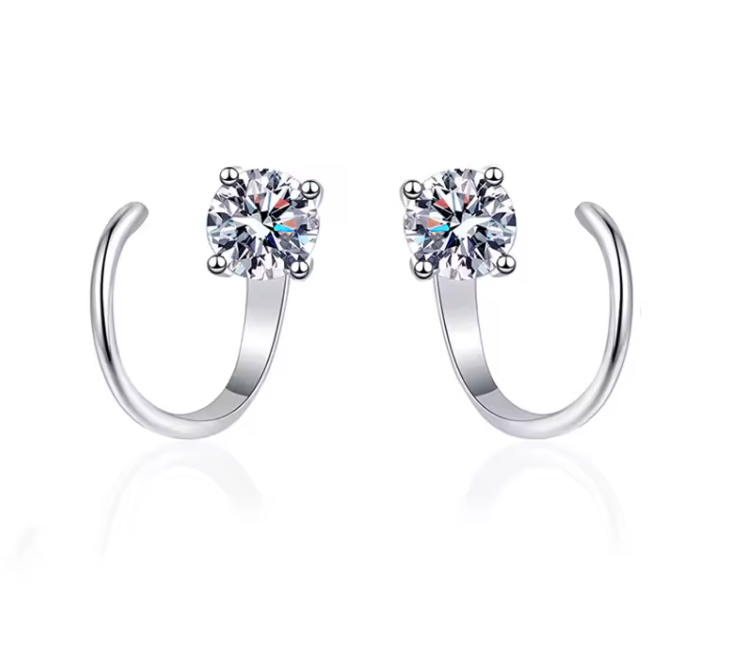 The Curl Stud Cut Women's Lab Diamond Earring S925 Sterling Silver