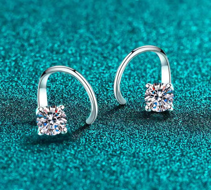 The Curl Stud Cut Women's Lab Diamond Earring S925 Sterling Silver