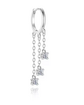 The 3 Gem Drop Cut Women's Lab Diamond Earring S925 Sterling Silver