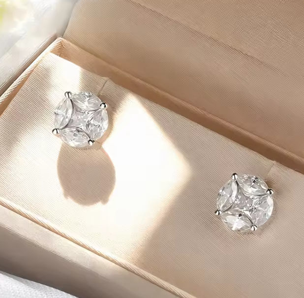 The Marquise Stud Cut Women's Diamond Earring S925 Sterling Silver
