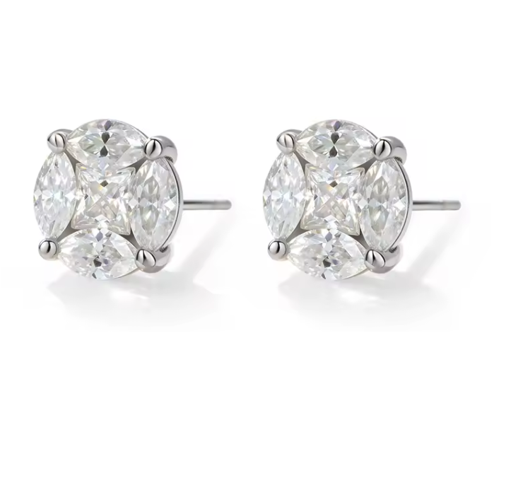 The Marquise Stud Cut Women's Diamond Earring S925 Sterling Silver