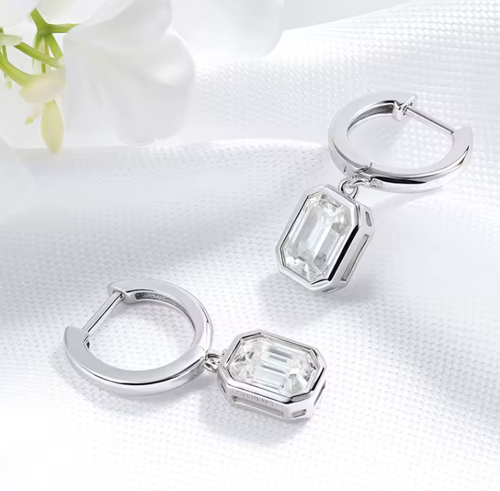 The Top Drop Cut Women's Diamond Earring S925 Sterling Silver