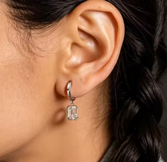 The Top Drop Cut Women's Diamond Earring S925 Sterling Silver