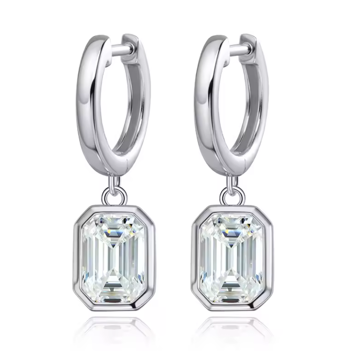 The Top Drop Cut Women's Diamond Earring S925 Sterling Silver