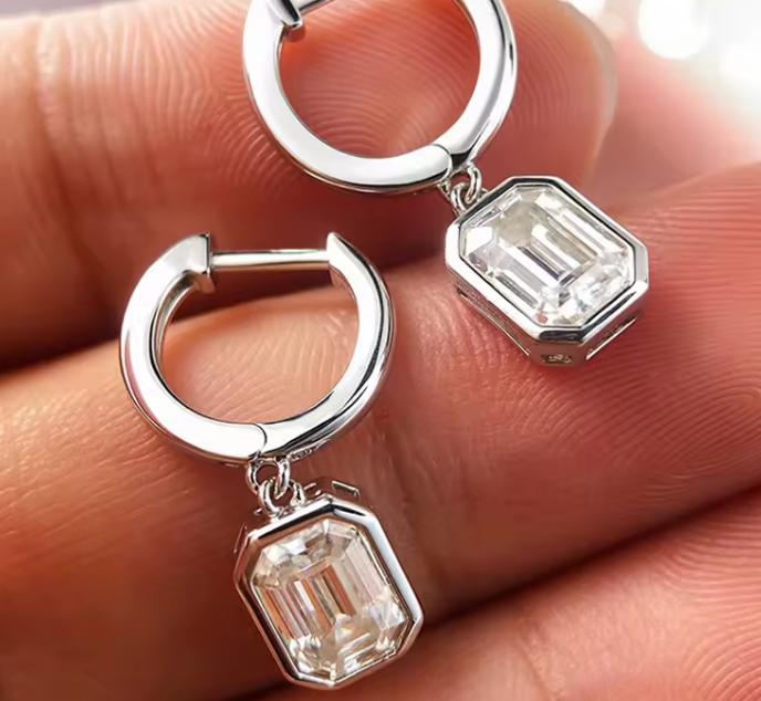 The Top Drop Cut Women's Diamond Earring S925 Sterling Silver
