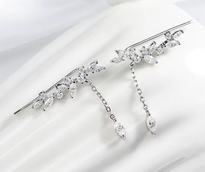 The Flowered Cut Women's Diamond Earring S925 Sterling Silver