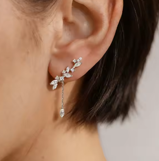 The Flowered Cut Women's Diamond Earring S925 Sterling Silver