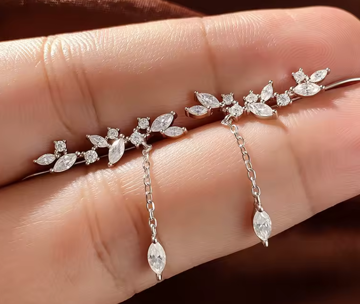 The Flowered Cut Women's Diamond Earring S925 Sterling Silver