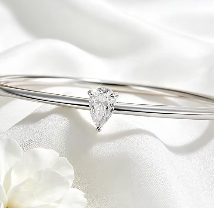 The Pearl Cut  Band Women's Lab Diamond Bracelet S925 Sterling Silver