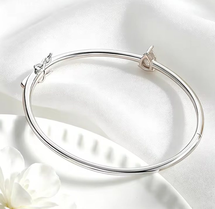 The Pearl Cut  Band Women's Lab Diamond Bracelet S925 Sterling Silver