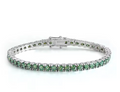The Green Tennis Band Women's Lab Diamond Bracelet S925 Sterling Silver