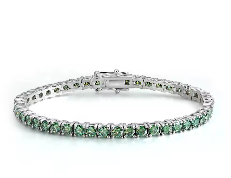 The Green Tennis Band Women's Lab Diamond Bracelet S925 Sterling Silver