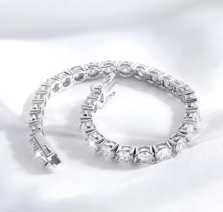 The Clear Tennis Band Women's Lab Diamond Bracelet S925 Sterling Silver