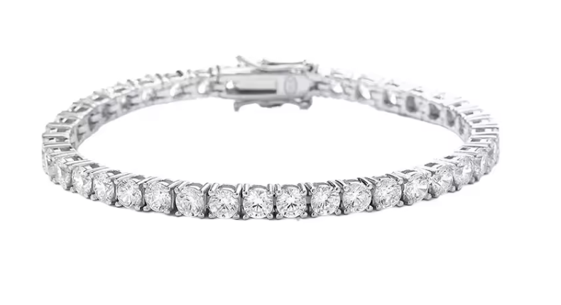 The Clear Tennis Band Women's Lab Diamond Bracelet S925 Sterling Silver