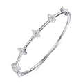 The Rounded Flower Band Women's Lab Diamond Bracelet S925 Sterling Silver