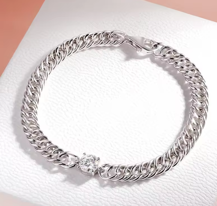The Blended 1CT Band Women's Lab Diamond Bracelet S925 Sterling Silver