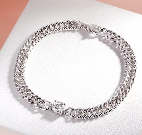 The Blended 1CT Band Women's Lab Diamond Bracelet S925 Sterling Silver