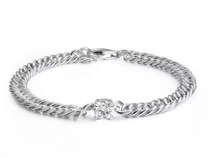 The Blended 1CT Band Women's Lab Diamond Bracelet S925 Sterling Silver