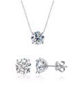 The Blended 5CT Necklace & Earrings set  Women's Lab Diamond Necklace S925 Sterling Silver