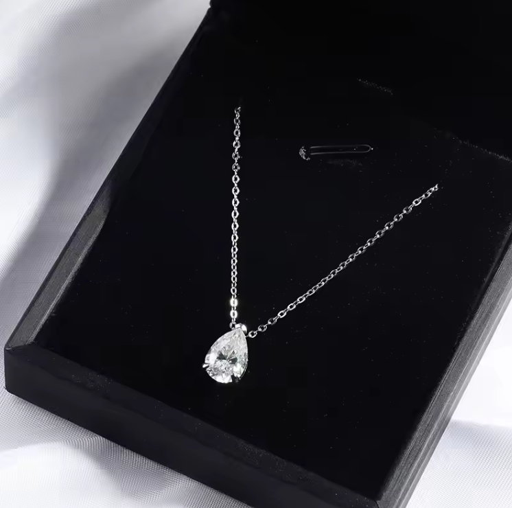 The Oval Necklace & Earrings set  Women's Lab Diamond Necklace S925 Sterling Silver