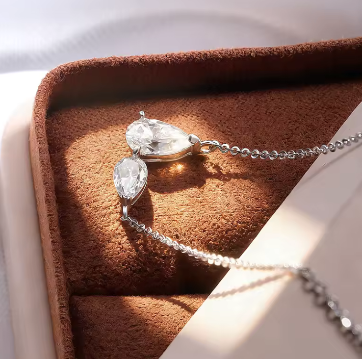 The Pear Necklace Women's Lab Diamond Necklace S925 Sterling Silver