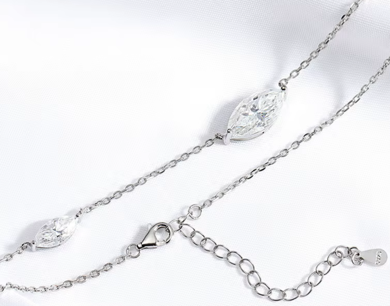The Oval Eye Necklace Women's Lab Diamond Necklace S925 Sterling Silver