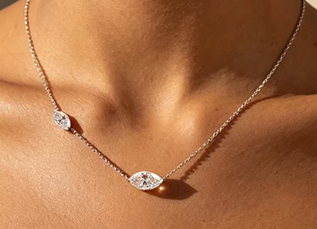 The Oval Eye Necklace Women's Lab Diamond Necklace S925 Sterling Silver