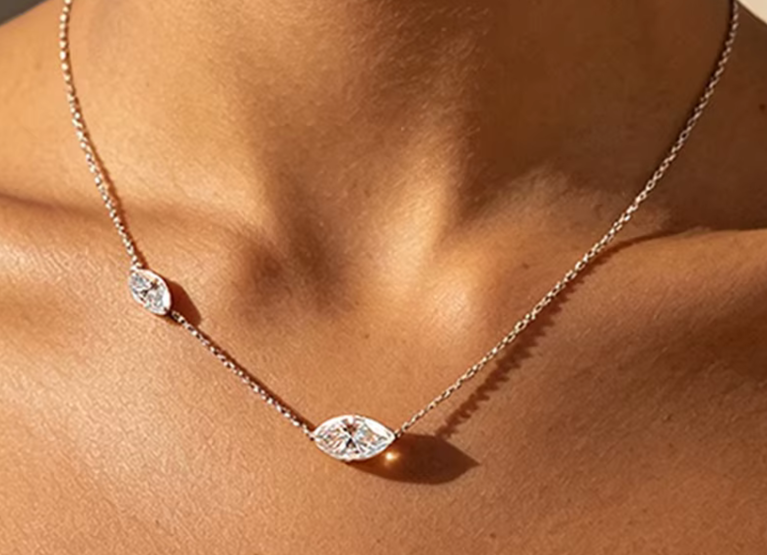 The Oval Eye Necklace Women's Lab Diamond Necklace S925 Sterling Silver