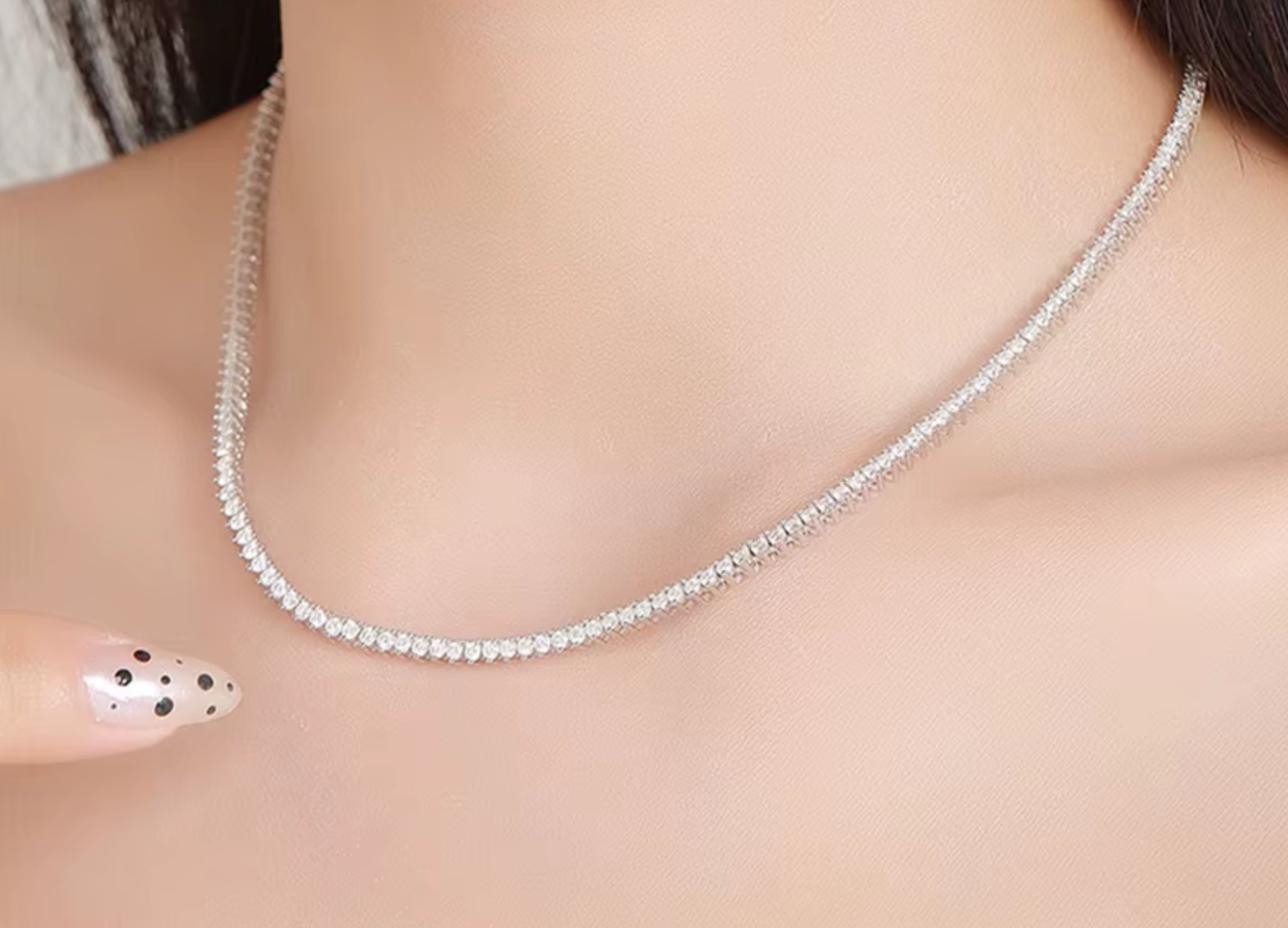 The Tennis Necklace Women's Lab Diamond Necklace S925 Sterling Silver