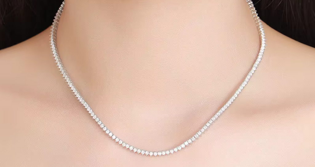 The Tennis Necklace Women's Lab Diamond Necklace S925 Sterling Silver