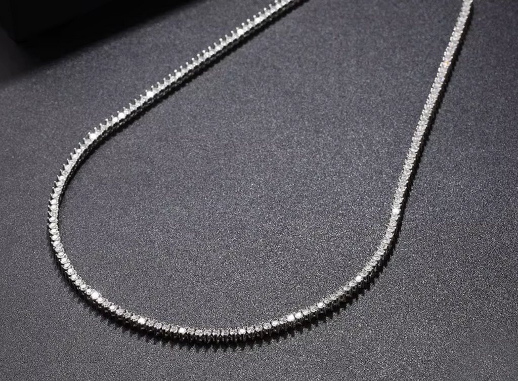 The Tennis Necklace Women's Lab Diamond Necklace S925 Sterling Silver