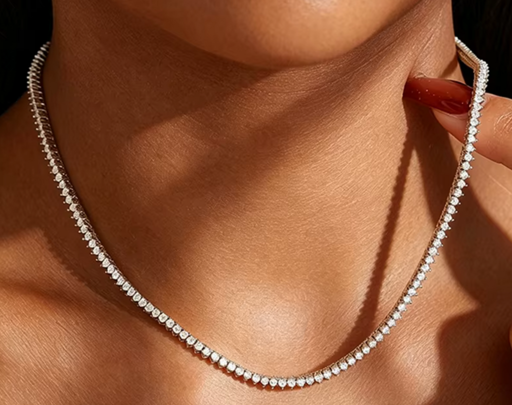 The Tennis Necklace Women's Lab Diamond Necklace S925 Sterling Silver