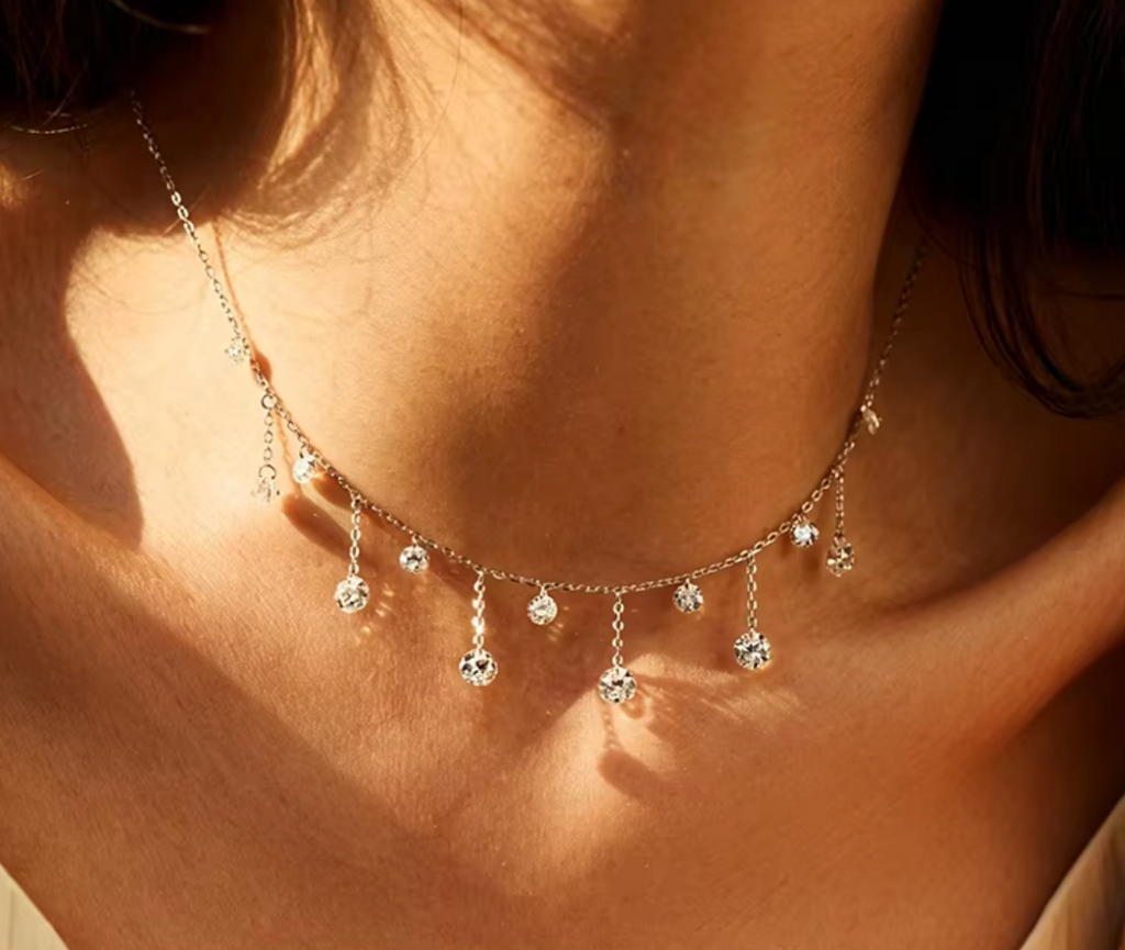 The Stackable Necklace Women's Lab Diamond Necklace S925 Sterling Silver